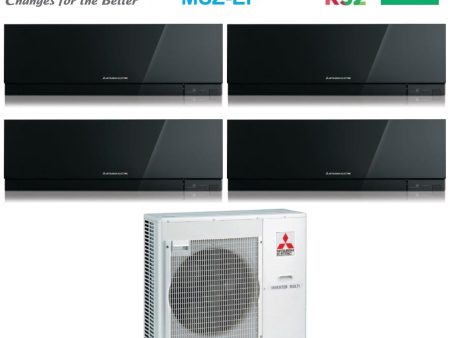 Climatizzatore Condizionatore Mitsubishi Electric Quadri Split Inverter serie KIRIGAMINE ZEN BLACK MSZ-EF 9+9+12+12 con MXZ-4F80VF R-32 Wi-Fi Integrato Colore Nero 9000+9000+12000+12000 Cheap