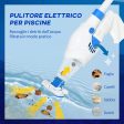 EasyComfort Pulitore Aspiratore per Piscine a Batteria con Palo Telescopico, Spazzole e Filtro, Bianco e Blu on Sale