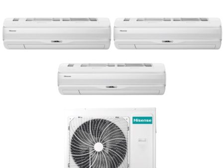 Climatizzatore Condizionatore Hisense Trial Split Inverter serie SILENTIUM PRO 9+9+12 con 3AMW62U4RJC R-32 Wi-Fi Integrato 9000+9000+12000 on Sale