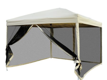 Easycomfort Gazebo da Giardino 3x3m con Zanzariera, Acciaio e Tessuto Oxford, Cachi For Discount