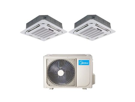 Climatizzatore Condizionatore a Cassetta a 4 vie Dual Split Inverter Midea 12+12 con M20-18FN8-Q R-32 Wi-Fi Optional 12000+12000 Online