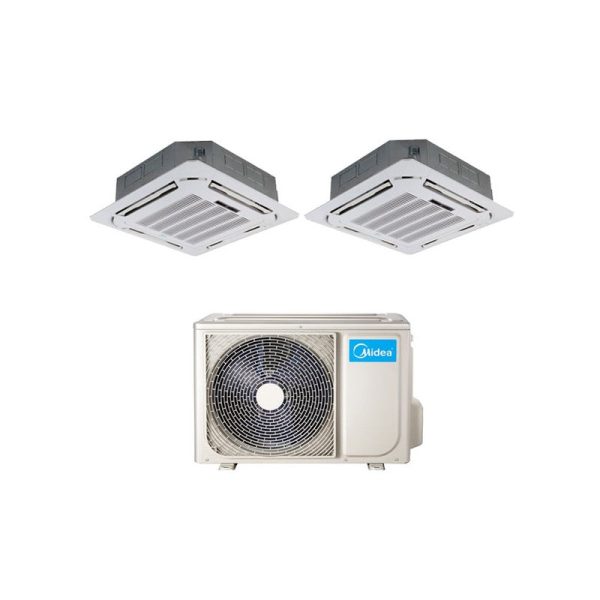 Climatizzatore Condizionatore a Cassetta a 4 vie Dual Split Inverter Midea 12+12 con M20-18FN8-Q R-32 Wi-Fi Optional 12000+12000 Online