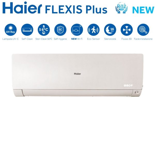 Climatizzatore Condizionatore Haier Quadri Split Inverter serie FLEXIS PLUS WHITE 7+7+9+18 con 4U75S2SR3FA R-32 Wi-Fi Integrato Colore Bianco 7000+7000+9000+18000 Online