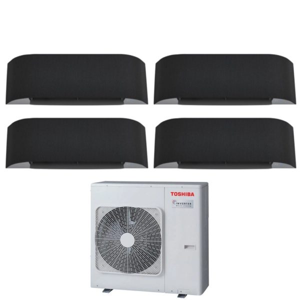 Climatizzatore Condizionatore Toshiba Quadri Split Inverter serie HAORI 10+10+13+13 (9+9+12+12) RAS-4M27U2AVG-E R-32 Wi-Fi Integrato 10000+10000+13000+13000 (9000+9000+12000+12000) Grigio Scuro Cheap