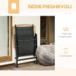 Easycomfort Set Tavolo e Sedie da Giardino Pieghevoli e Regolabili per 4 Persone in Alluminio e Texteline, Nero Hot on Sale