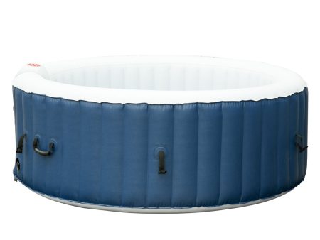 EASYCOMFORT Vasca Idromassaggio Gonfiabile da Esterno 100 Getti e Riscaldamento 40°C per 2-4 Persone Φ180x65cm Bianco e Blu Cheap