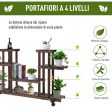 Easycomfort Scaffale Portafiori a 4 Livelli, Fioriera da Esterno e Interno in Legno con 4 Ruote, 123.5 x 33 x 80cm on Sale