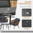 Easycomfort Set Mobili da Giardino in Rattan con 2 Tavolini, Divano 3 Posti e 2 Poltrone For Discount