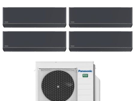 Climatizzatore Condizionatore Panasonic Quadri Split Inverter Serie Etherea Dark 7+9+9+12 con CU-4Z68TBE R-32 Wi-Fi Integrato Colore Grigio Grafite 7000+9000+9000+12000 For Discount