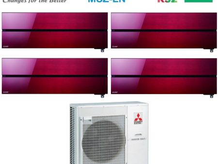 Climatizzatore Condizionatore Mitsubishi Electric Quadri Split Inverter serie Kirigamine Style MSZ-LN 9+9+12+12 con MXZ-4F80VF Ruby Red R-32 Wi-Fi Integrato Colore Rosso 9000+9000+12000+12000 Discount