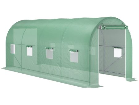 Easycomfort Serra a Tunnel da Giardino 5x2x2 m con 8 Finestre e Porta Avvolgibile, Verde Online