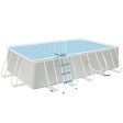 Easycomfort Piscina Fuori Terra in Acciaio e PVC Rinforzato con Filtro, 580x310x122cm, Grigio Chiaro Online