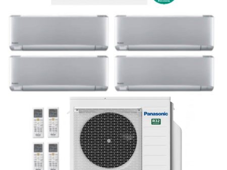 Climatizzatore Condizionatore Panasonic Quadri Split Inverter Serie Etherea Silver 9+9+9+9 con CU-4Z68TBE R-32 Wi-Fi Integrato 9000+9000+9000+9000 Argento Hot on Sale