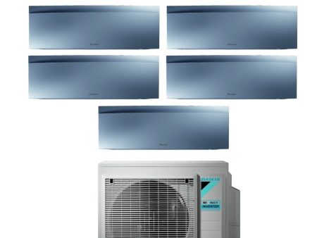 Climatizzatore Condizionatore Daikin Bluevolution Penta Split Inverter serie EMURA SILVER III 9+9+9+9+18 con 5MXM90N R-32 Wi-Fi Integrato 9000+9000+9000+9000+18000 Colore Argento  - Garanzia Italiana Online Sale