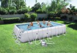 Piscina Bestway Fuori Terra Rettangolare Power Steel con top di copertura e scaletta + Filtro a sabbia da 5.678 l h cod. 56471 Discount