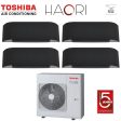 Climatizzatore Condizionatore Toshiba Quadri Split Inverter serie HAORI 10+10+13+13 (9+9+12+12) RAS-4M27U2AVG-E R-32 Wi-Fi Integrato 10000+10000+13000+13000 (9000+9000+12000+12000) Grigio Scuro Cheap