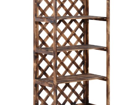 Easycomfort Scaffalatura per Piante Fioriera a 3 Ripiani in Legno di Abete 80 x 40 x 148cm Online Hot Sale