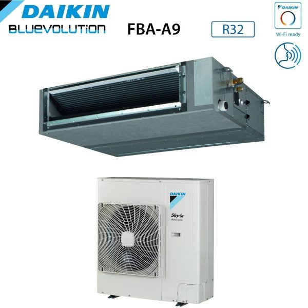 Climatizzatore Condizionatore Daikin Bluevolution Canalizzato Canalizzabile Media Prevalenza 42000 Btu FBA125A + RZASG125MY1 Trifase R-32 Wi-Fi Optional Online Sale