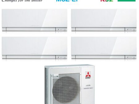 Climatizzatore Condizionatore Mitsubishi Electric Quadri Split Inverter serie KIRIGAMINE ZEN WHITE MSZ-EF 7+7+9+12 con MXZ-4F80VF R-32 Wi-Fi Integrato Colore Bianco 7000+7000+9000+12000 Discount