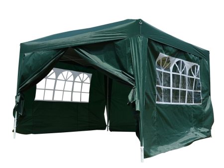 EASYCOMFORT Gazebo Impermeabile con Pannelli Laterali Pieghevole 3x3m, Verde For Sale