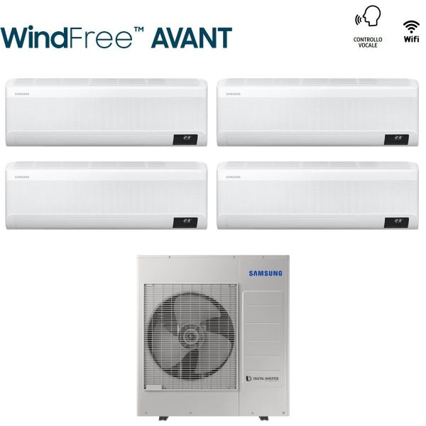 Climatizzatore Condizionatore Samsung Quadri Split Inverter serie WINDFREE AVANT 7+9+9+18 con AJ100TXJ5KG R-32 Wi-Fi Integrato 7000+9000+9000+18000 For Discount