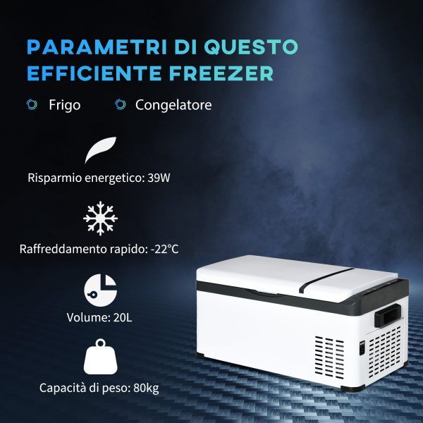 Easycomfort Frigo Portatile Elettrico 20L da 12 Volt con Maniglia e Schermo LCD, 61x32x28.5cm, Bianco Cheap