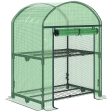 Easycomfort Mini Serra da Giardino con 2 Ripiani in Metallo e Copertura in PE, 69x49x92cm, Verde For Discount