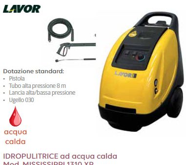 Idropulitrice LAVOR ad Acqua Calda Mississippi 1310XP-DP 2636 For Cheap