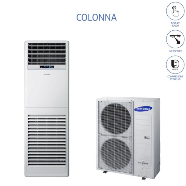 Climatizzatore Condizionatore Samsung Inverter a Colonna 48000 Btu AC140KNPDEH Trifase R-410 con Telecomando Wireless incluso For Discount