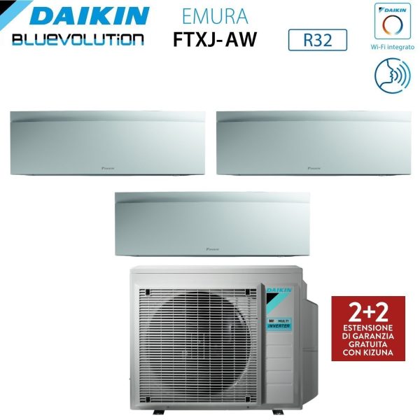 Climatizzatore Condizionatore Daikin Bluevolution Trial Split Inverter serie EMURA WHITE III 9+12+12 con 3MXM68N R-32 Wi-Fi Integrato 9000+12000+12000 Colore Bianco Opaco - Garanzia Italiana For Cheap