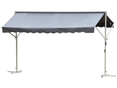 EASYCOMFORT  Tenda da Sole a Caduta Autoportante, Apertura con Manovella e Inclinazione Regolabile, 295x294cm, Grigio Online