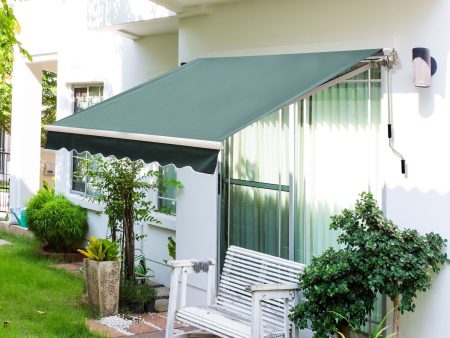 Easycomfort Tenda da Sole a Bracci 2.5x2m Avvolgibile Manuale in Alluminio e Poliestere Verde Supply