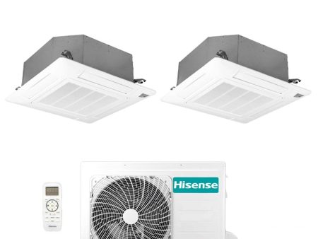 Climatizzatore Condizionatore Hisense Dual Split a Cassetta 12+12 con 2AMW50U4RXA R-32 Wi-Fi Optional 12000+12000 con Telecomando e Pannello Incluso - Novità For Cheap