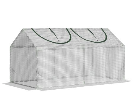 Easycomfort Mini Serra da Giardino con 2 Finestre Avvolgibili e Copertura PE Anti-UV, 120x60x60cm, Bianco Supply