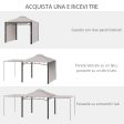 Easycomfort Gazebo da Giardino 3x3 m con Tenda Parasole Laterale, Altezza 288 cm, Cachi on Sale