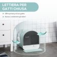 Easycomfort Lettiera per Gatti Chiusa con Filtri, Paletta e Vassoio, Struttura in PP, 43x44x47cm, Verde Discount