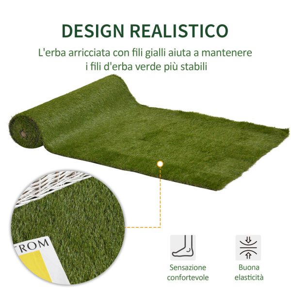 EASYCOMFORT Tappeto Erboso Prato sintetico 4x1m Erba 30mm, Finto Prato Verde Anti-UV Atossico e Drenante per Giardino e Cortile Hot on Sale