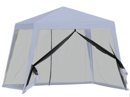 Easycomfort Gazebo Impermeabile con Zanzariere da Giardino Esterno Tendone in Poliestere 3 x 3 x 2.45 m Grigio For Discount