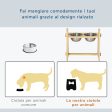 Easycomfort Doppia Ciotola per Cani Rialzata e Regolabile, 2 Ciotole in Acciaio e Base in Legno, 49x25x41cm For Cheap