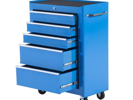 EASYCOMFORT Carrello Porta Utensili da Officina con Cassettiera Azzurro 61.5 x 33 x 85cm For Discount