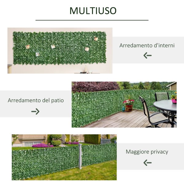 Easycomfort Rotolo di Siepe Artificiale per Balcone e Giardino in PE Anti-UV, Siepe Finta con Foglie Verde Scuro 300x100cm Hot on Sale