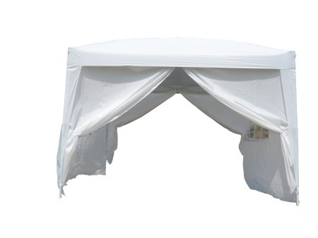 EASYCOMFORT Gazebo Impermeabile con Pannelli Laterali in Tessuto Oxford Bianco, 3x3m Cheap