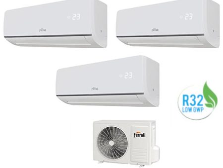 Climatizzatore Condizionatore Ferroli Trial Split Inverter R32 serie ASTER M 3.2 9000+9000+12000 con 24-3 9+9+12 Supply