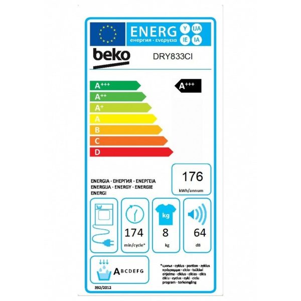 Asciugatrice a Carico Frontale a Pompa di Calore Beko 8 Kg Motore ProSmart Inverter DRY833CI Classe A+++ Online