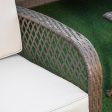 Easycomfort Set Mobili da Giardino in Rattan Marrone, Set Tavolino, Sedie e Divano da Esterno 4Pz con Cuscini Imbottiti Cachi Online Hot Sale