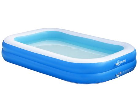 Easycomfort Piscina Gonfiabile Rettangolare da Esterni, 1-2 Adulti, in PVC, 262x176x56cm, Blu For Sale