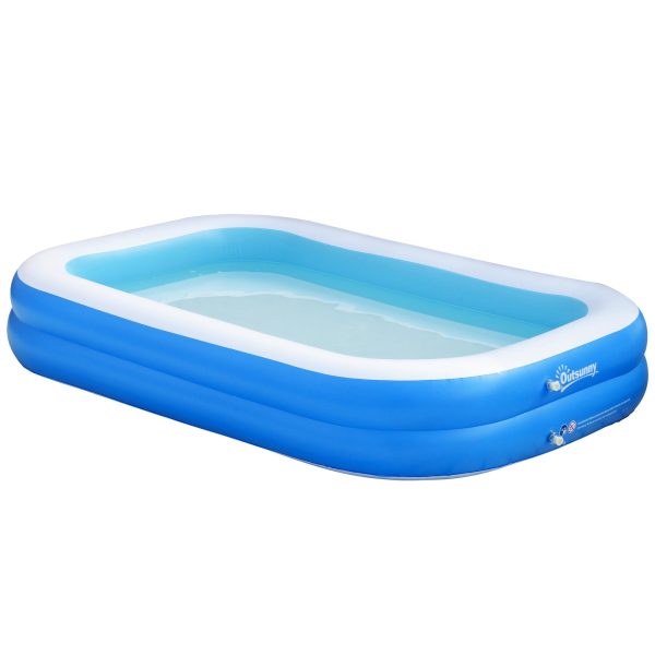 Easycomfort Piscina Gonfiabile Rettangolare da Esterni, 1-2 Adulti, in PVC, 262x176x56cm, Blu For Sale