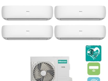 Climatizzatore Condizionatore Hisense Quadri Split Inverter serie MINI APPLE PIE 9+9+9+18 con 4AMW105U4RAA R-32 Wi-Fi Optional 9000+9000+9000+18000 Discount