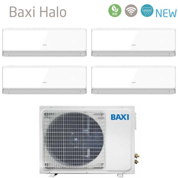 Climatizzatore Condizionatore Baxi Quadri Split Inverter Serie HALO BIANCO 9+9+9+9 con LSGT100-4M R-32 Wi-Fi Integrato 9000+9000+9000+9000 Cheap