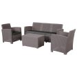 EASYCOMFORT  Salottino Esterni Componibile in PP - Set da 4 Pezzi Grigio Fashion